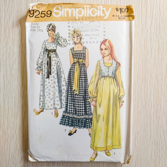 Vintage 1971 Simplicity 9259 Pattern Dress Bolero - Picture 2 of 8